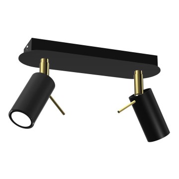Spotlight  PRESTON 2xGU10/40W/230V svart /gyllene