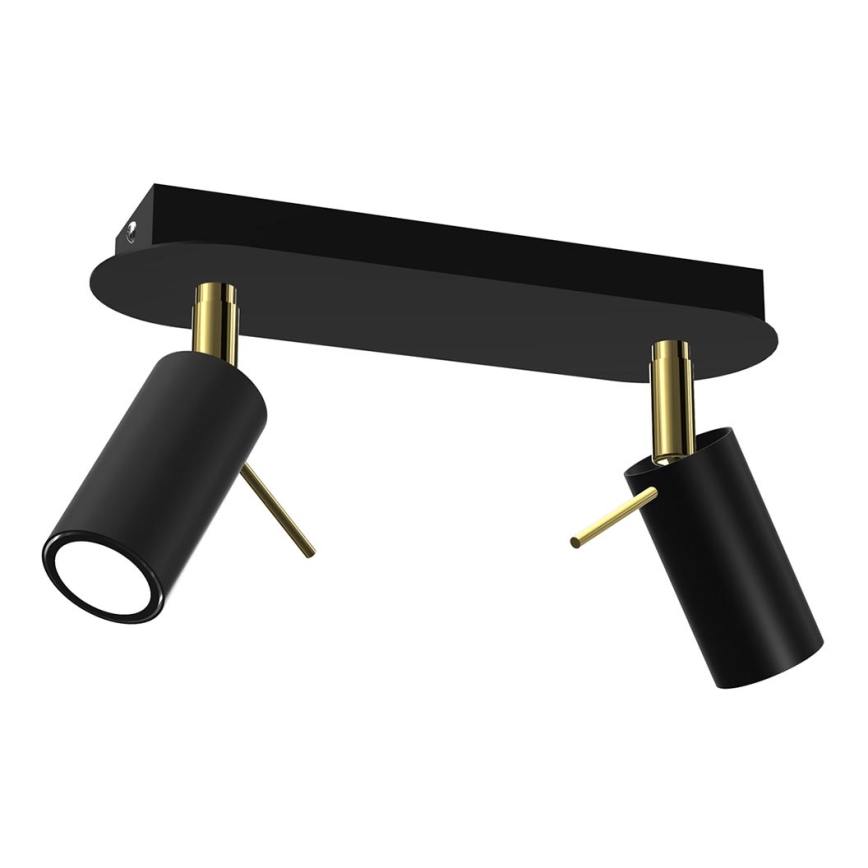 Spotlight  PRESTON 2xGU10/40W/230V svart /gyllene