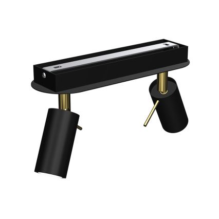 Spotlight  PRESTON 2xGU10/40W/230V svart /gyllene