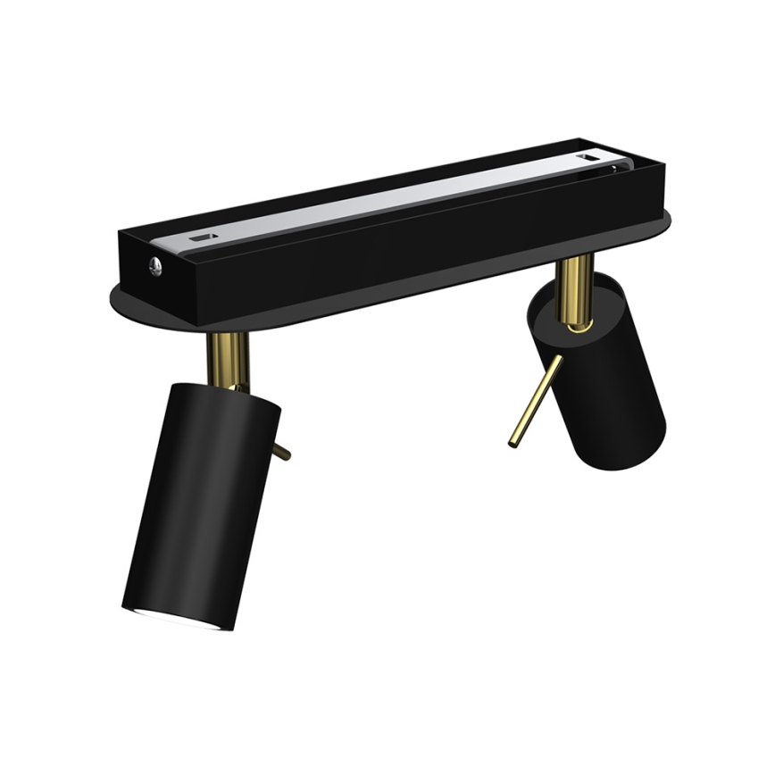 Spotlight  PRESTON 2xGU10/40W/230V svart /gyllene
