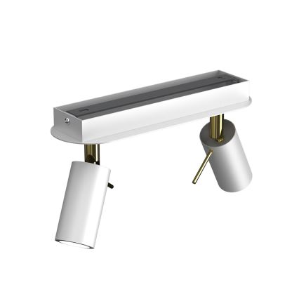 Spotlight  PRESTON 2xGU10/40W/230V vit /gyllene