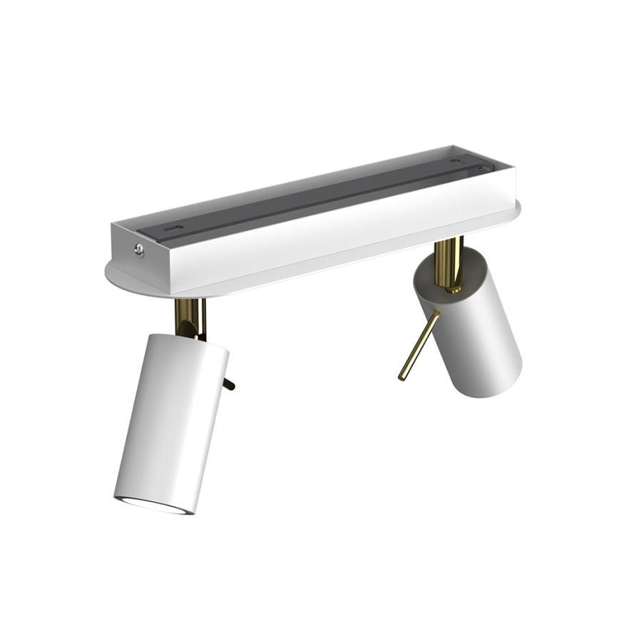 Spotlight  PRESTON 2xGU10/40W/230V vit /gyllene