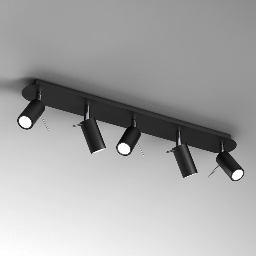 Spotlight  PRESTON 5xGU10/40W/230V svart