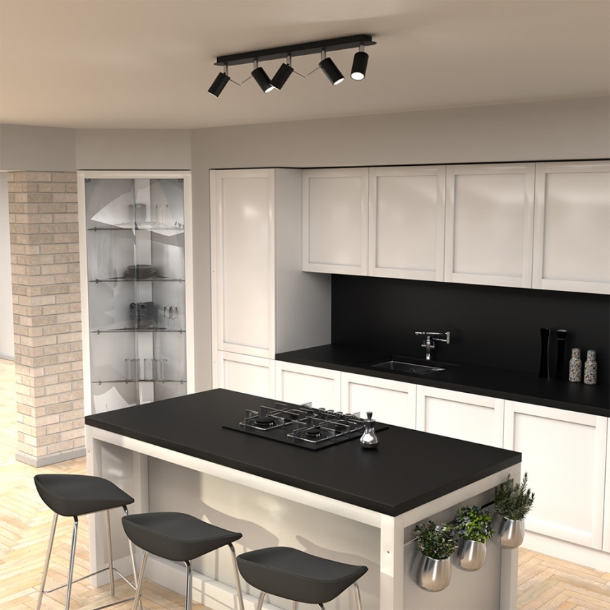 Spotlight  PRESTON 5xGU10/40W/230V svart