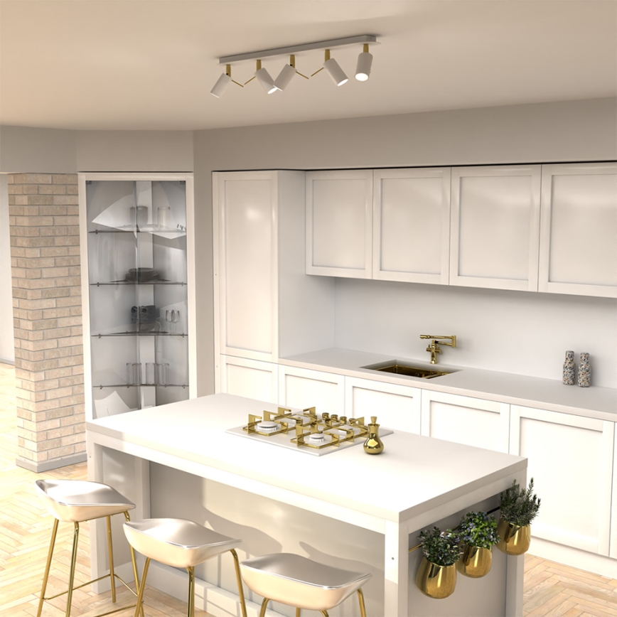 Spotlight  PRESTON 5xGU10/40W/230V vit /gyllene