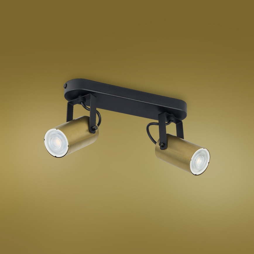 Spotlight  REDO 2xGU10/10W/230V gyllene /svart 