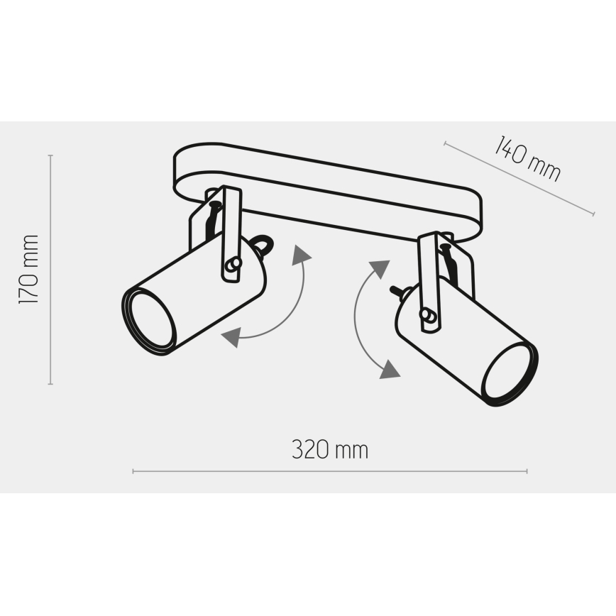 Spotlight  REDO 2xGU10/10W/230V gyllene /svart 