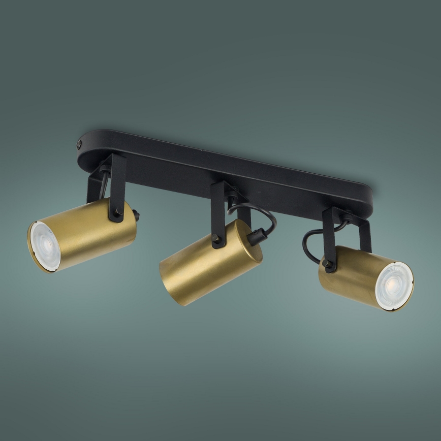 Spotlight  REDO 3xGU10/10W/230V gyllene /svart 