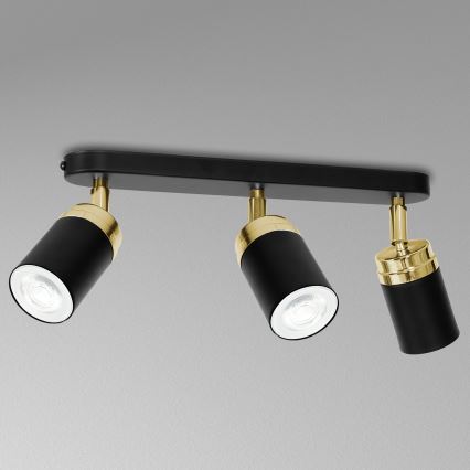 Spotlight RENO 3xGU10/8W/230V svart/guld