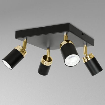 Spotlight RENO 4xGU10/8W/230V svart/guld