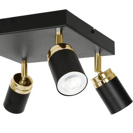 Spotlight RENO 4xGU10/8W/230V svart/guld
