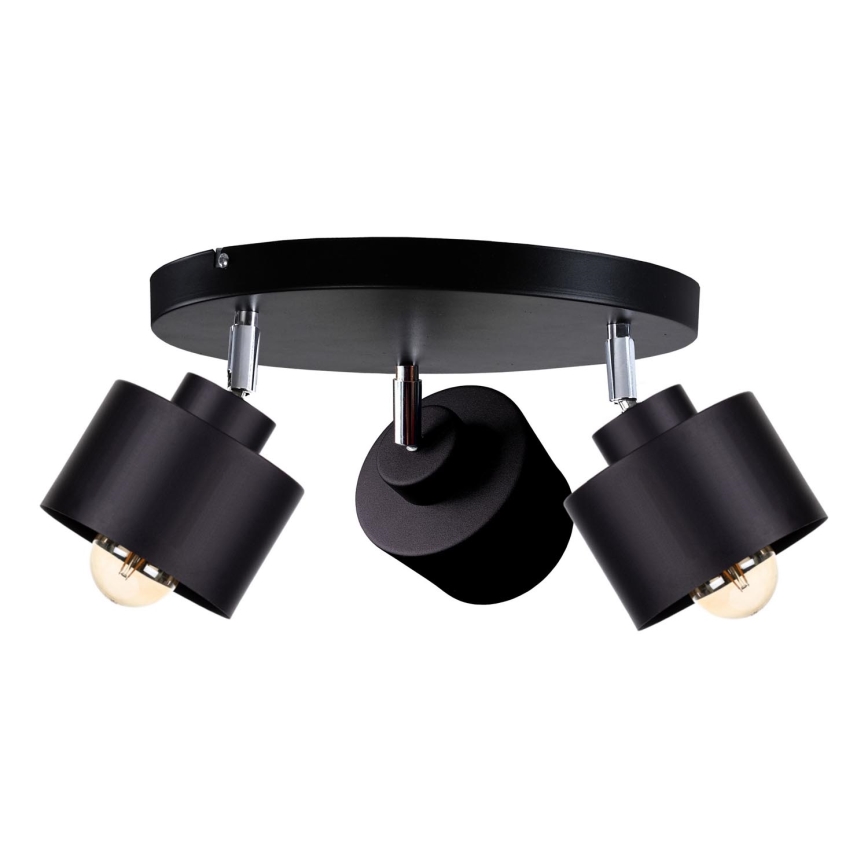 Spotlight SIMPLY BLACK 3xE27/60W/230V diameter 30 cm