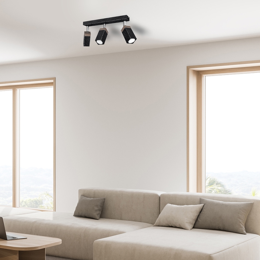 Spotlight  SOLO 3xGU10/MR11/40W/230V svart
