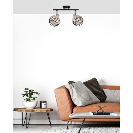 Spotlight TAJGA 2xE14/40W/230V rotting/svart