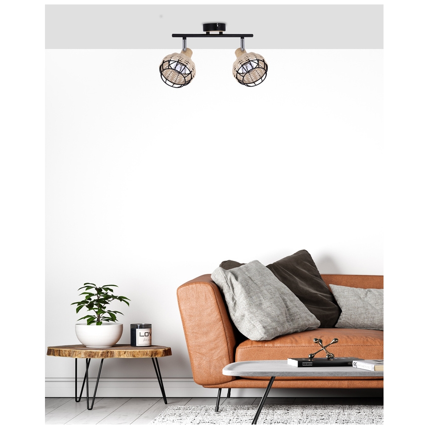 Spotlight TAJGA 2xE14/40W/230V rotting/svart