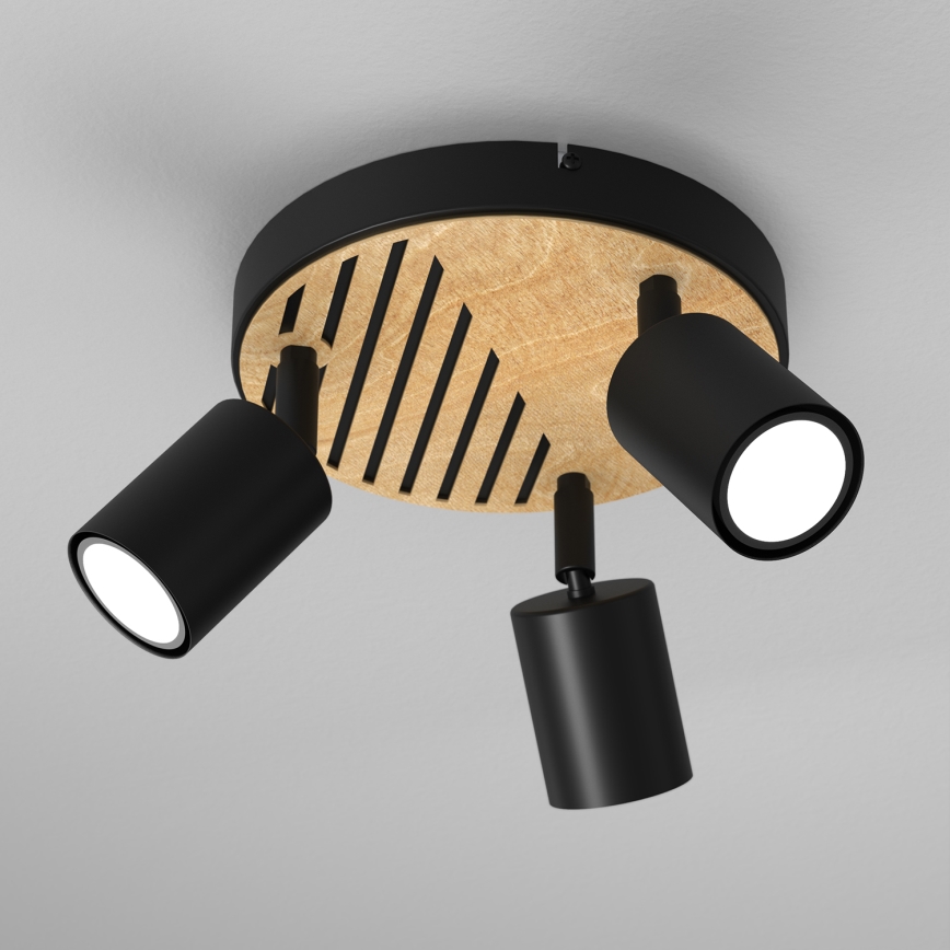 Spotlight TERRA 3xGU10/8W/230V svart/ek