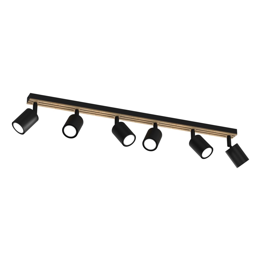 Spotlight TERRA 6xGU10/8W/230V svart/ek