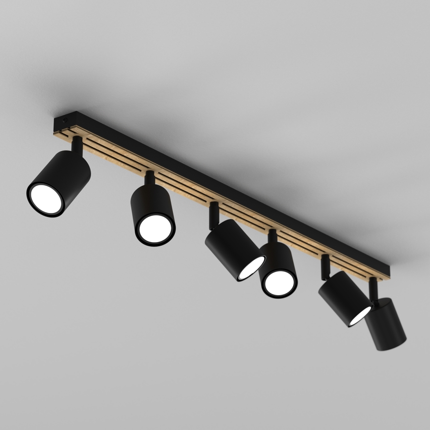 Spotlight TERRA 6xGU10/8W/230V svart/ek