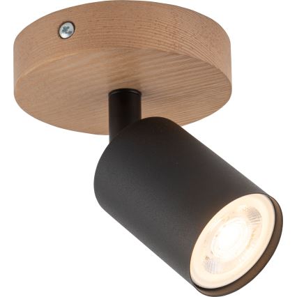 Spotlight  TOP WOOD 1xGU10/10W/230V svart /trä