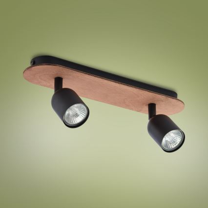 Spotlight  TOP WOOD 2xGU10/10W/230V svart /trä