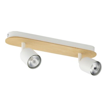 Spotlight  TOP WOOD 2xGU10/10W/230V vit /trä