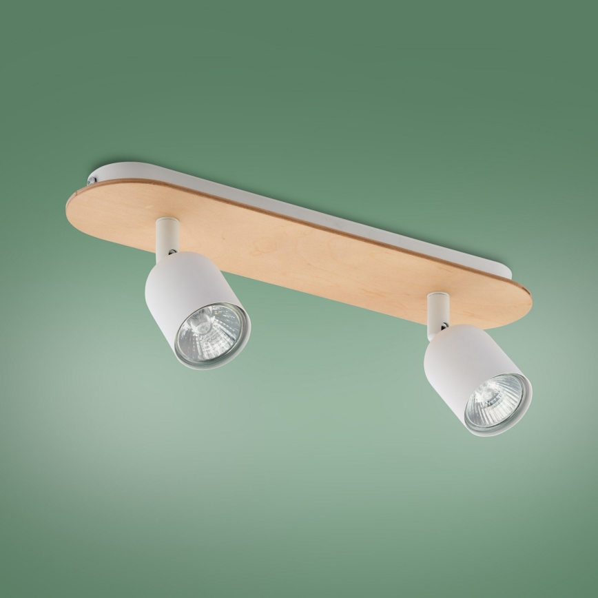 Spotlight  TOP WOOD 2xGU10/10W/230V vit /trä
