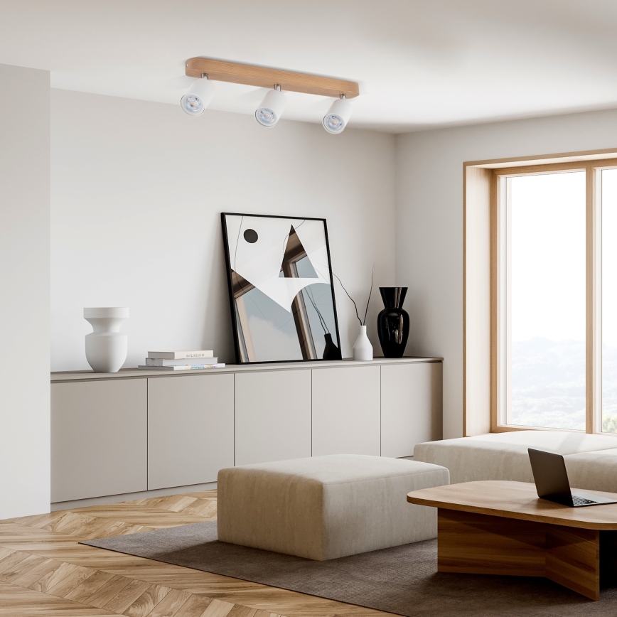 Spotlight  TOP WOOD 3xGU10/10W/230V vit /trä