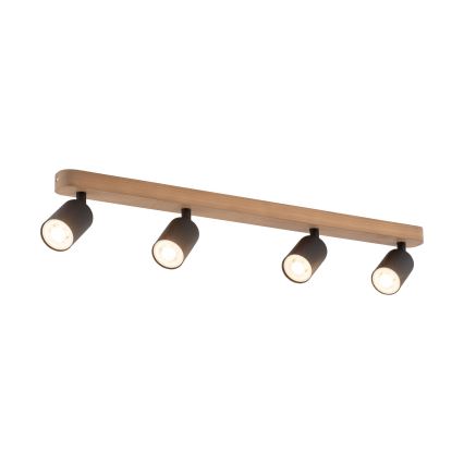 Spotlight  TOP WOOD 4xGU10/10W/230V svart /trä