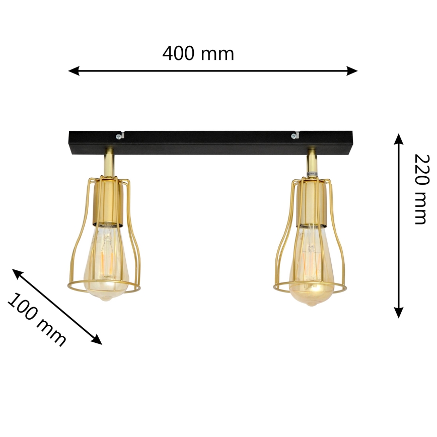 Spotlight TUBE 2xE27/15W/230V guld/svart