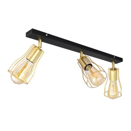 Spotlight TUBE 3xE27/15W/230V guld/svart