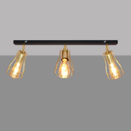 Spotlight TUBE 3xE27/15W/230V guld/svart