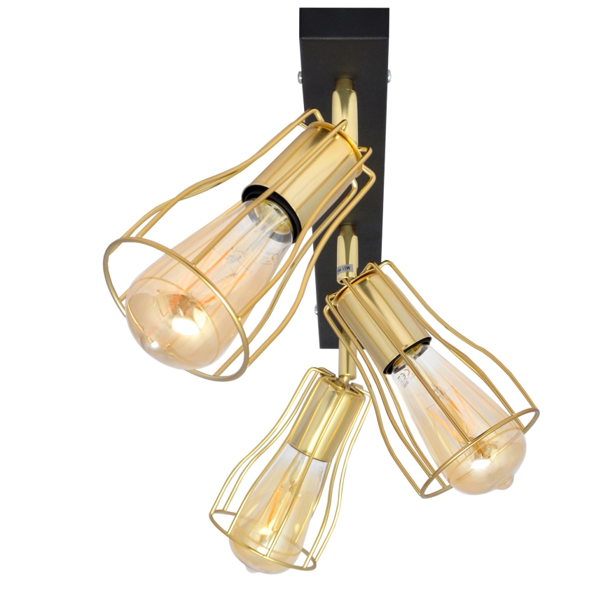 Spotlight TUBE 3xE27/15W/230V guld/svart