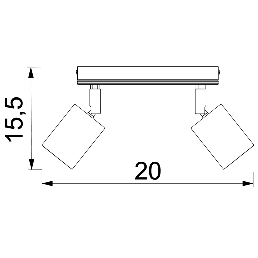 Spotlight TULON 2xGU10/8W/230V svart/ek