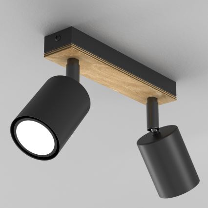 Spotlight TULON 3xGU10/8W/230V svart/ek