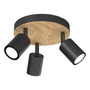 Spotlight TULON 3xGU10/8W/230V svart/ek
