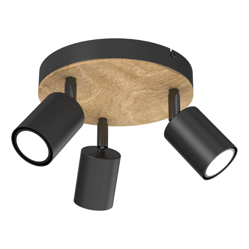 Spotlight TULON 3xGU10/8W/230V svart/ek