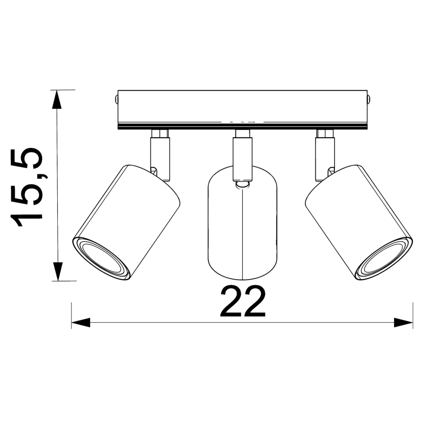 Spotlight TULON 3xGU10/8W/230V svart/ek