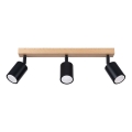 Spotlight VERDO 3xGU10/10W/230V svart/bok