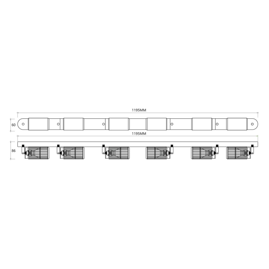 Spotlight VERTICAL 6xGU10/8W/230V svart