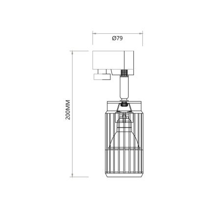 Spotlight VERTICAL För skensystem 1xGU10/8W/230V svart