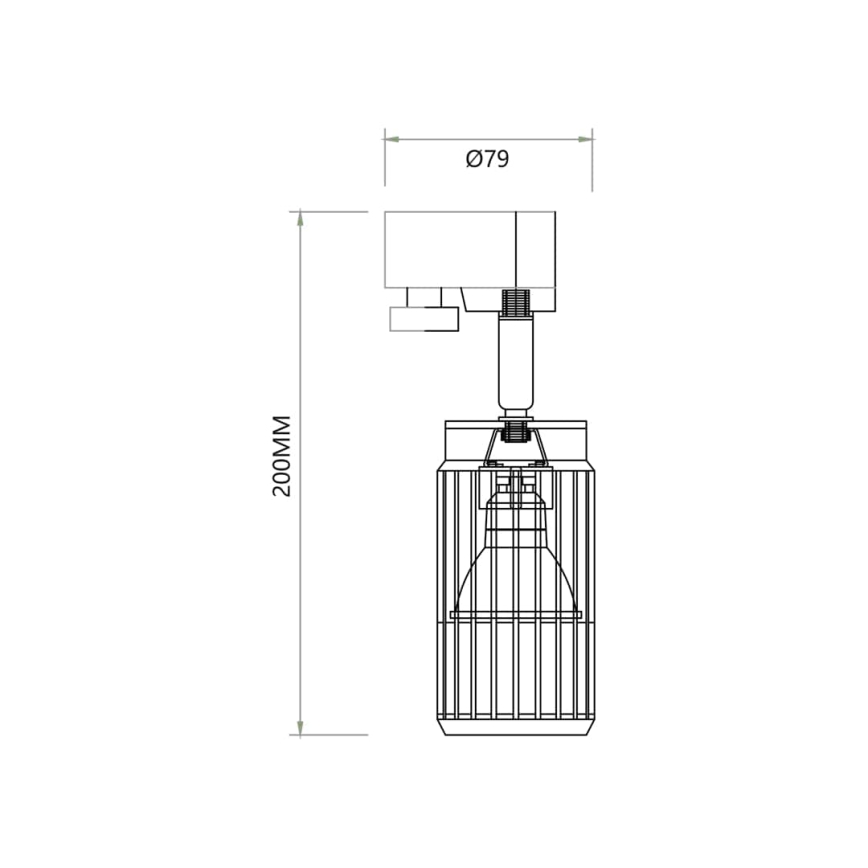 Spotlight VERTICAL För skensystem 1xGU10/8W/230V svart
