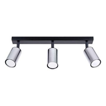 Spotlight WINX 3xGU10/10W/230V svart/skinande krom