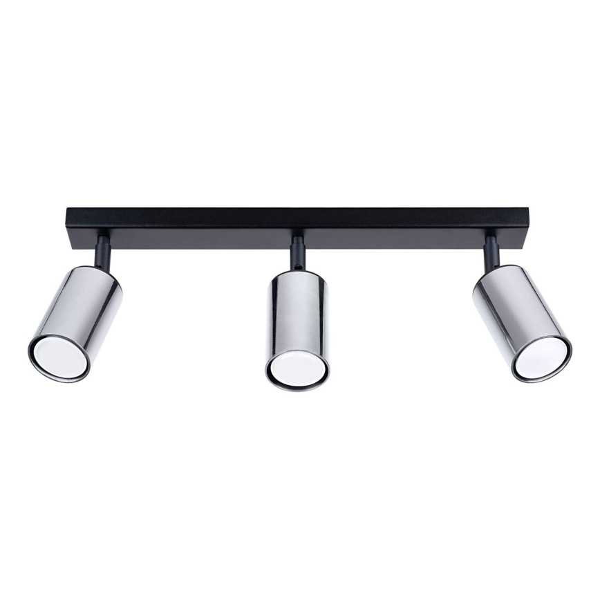 Spotlight WINX 3xGU10/10W/230V svart/skinande krom