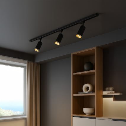 Spottlampa för skensystem MICA 3xGU10/10W/230V svart/guld