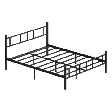 Stabil och stilren metallsäng för två personer PIRON 120x200 cm, svart — bärförmåga 120 kg