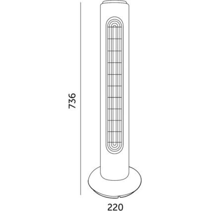 Stående fläkt VENLO 45W/230V 73,6 cm svart