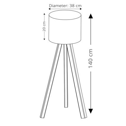 Stående lampa AYD 1xE27/40W/230V blå/beige