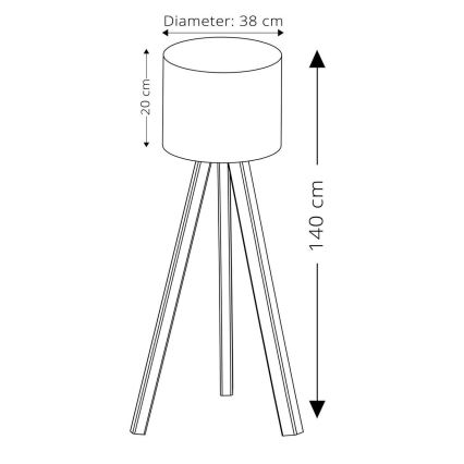 Stående lampa AYD 1xE27/40W/230V blå/brun