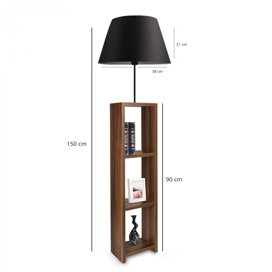 Stående lampa AYD 1xE27/40W/230V brun/svart