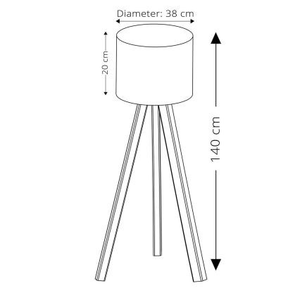 Stående lampa AYD 1xE27/40W/230V rosa/beige